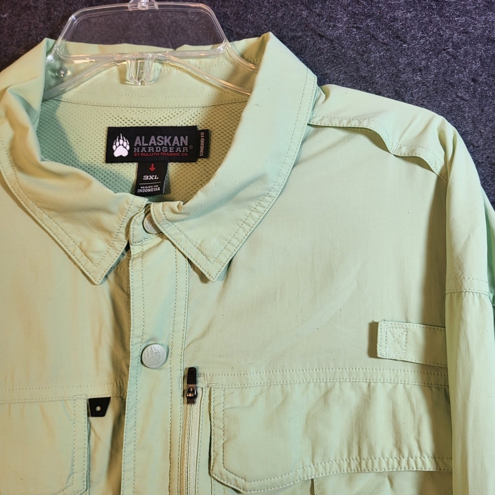 Alaskan Hardgear Duluth Trading Co Mens 3XL Green Long Sleeve Fishing Shirt